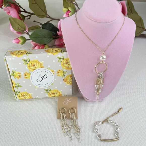 Plunder Design Fashion Jewelry Boutique  Boho Necklace Earrings Set New - Picture 1 of 8